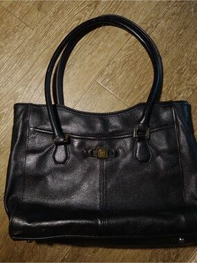 Vintage Authentic Tignanello Black Leather Tote Bag